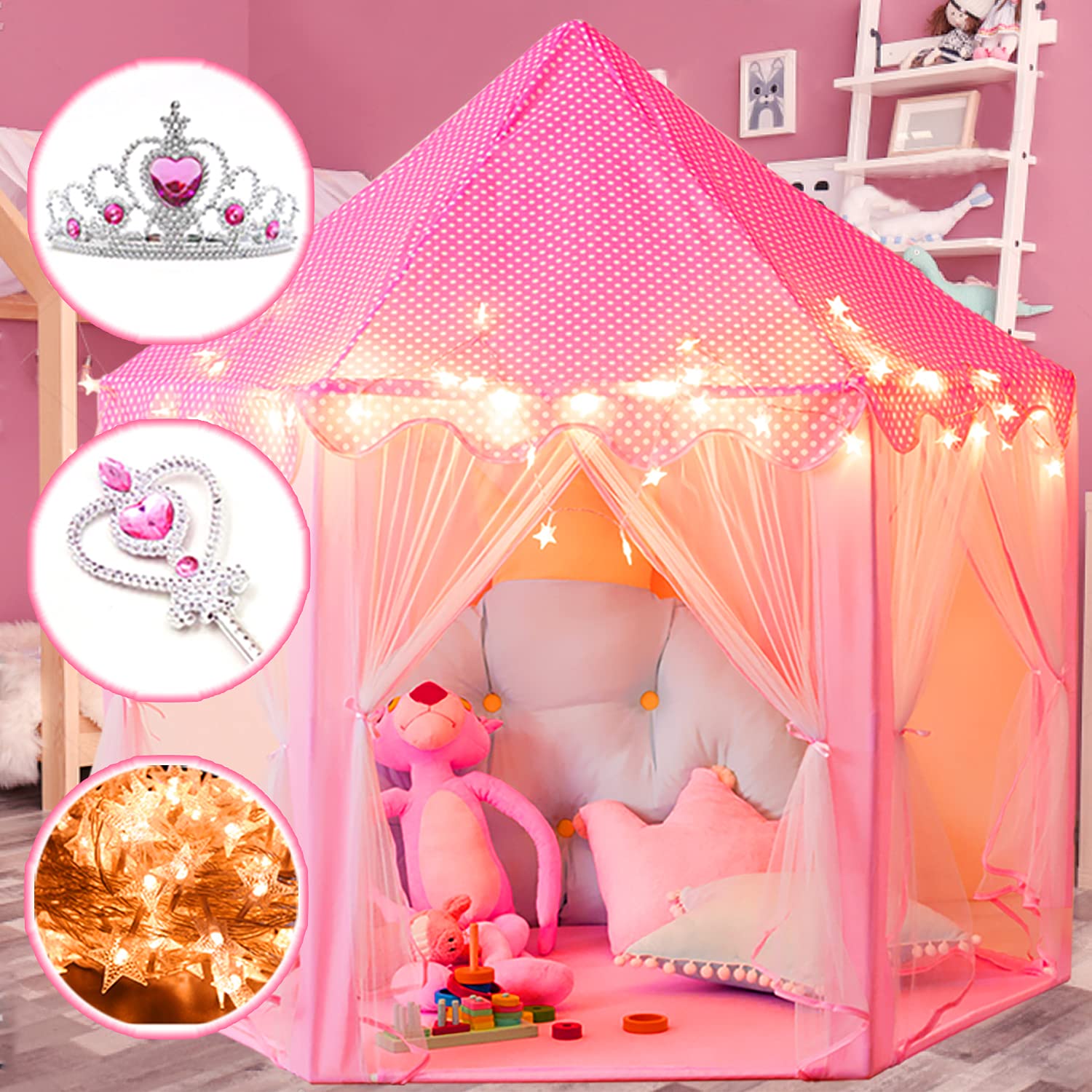 little girls play tent