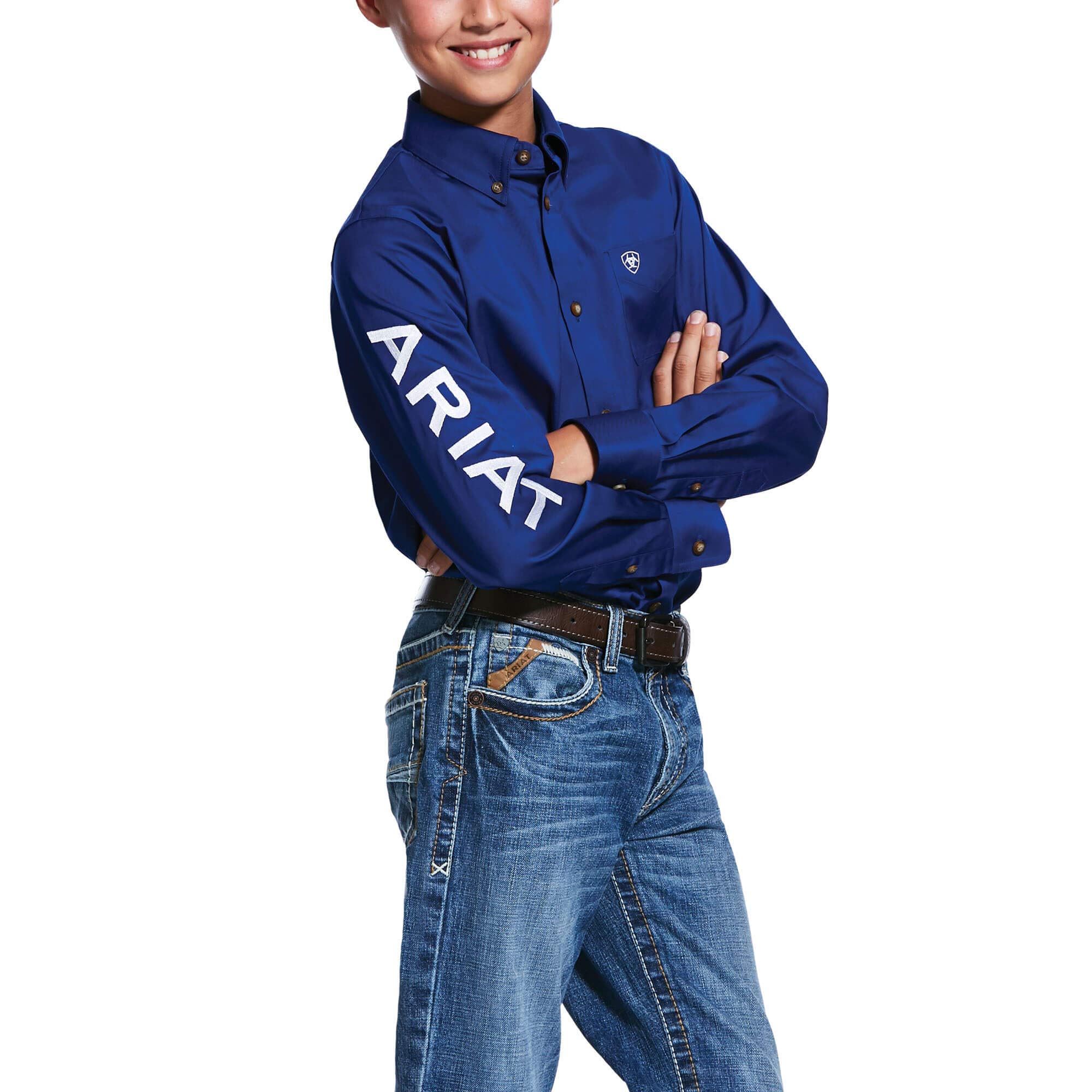Ariat Boys Team Logo Twill Classic Fit Shirt