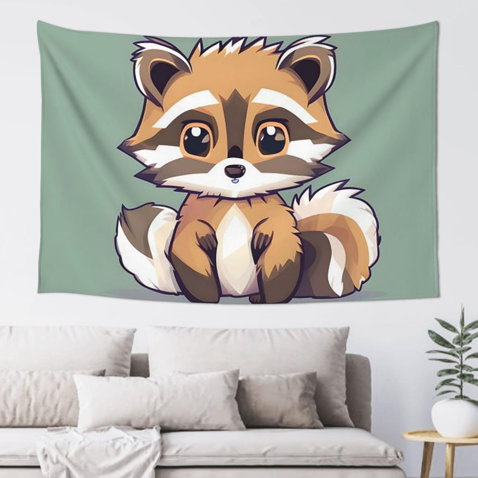 FodPand Cartoon cute raccoon Tapestry for Bedroom Aesthetic, Wall Hanging Tapestries Art Decor Backdrop Wall Tapestry for Dorm Living Room Funny Poster Party Banner Background 40" X 60"