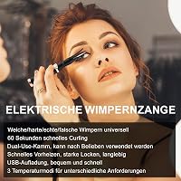 YumSur Elektromos Szempillgöndörítő - 3 Hőmérséklet Fokozattal, USB Töltéssel, Gyors és Tartós Göndörítés Minden Szempillatípushoz, Fekete 6