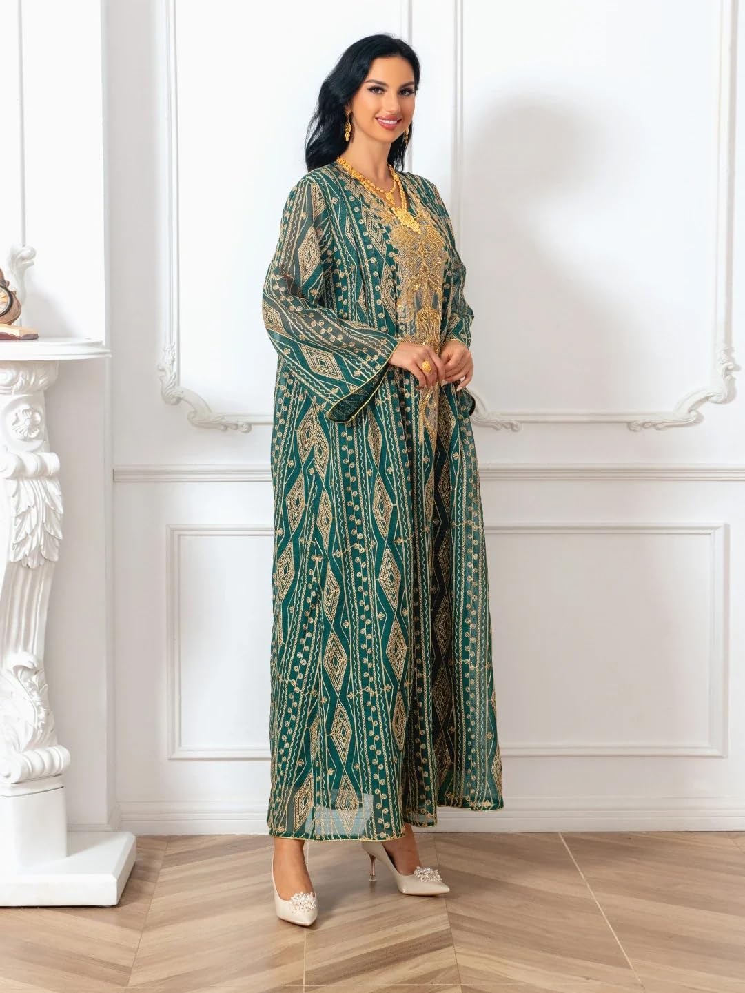 LIXINGHEITANG Ramadan Women Dress Solid Long Abaya Dubai Arabic Robe