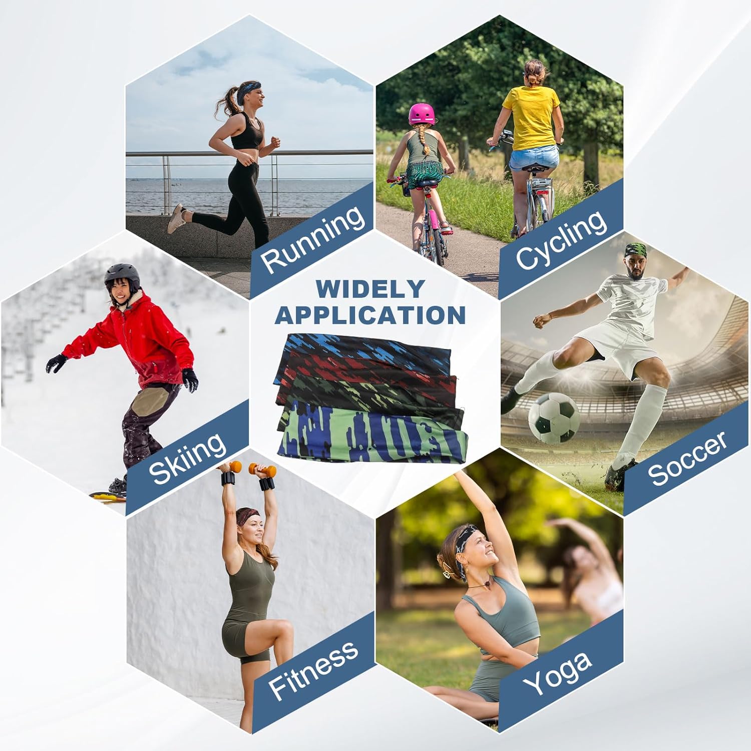 Sweat Absorbing Head Band, Moisture Wicking Sweatbands Sport Headbands for Men, Fitting for (Men Womens Running) - Image 6