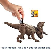 Vista 3 de Mattel Jurassic World Strike Attack Zuniceratops - Figura de acción de dinosaurio con función de ataque y articulaciones móviles