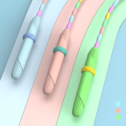 Miniatura 3 de Beaded Jump Rope 1 Pack/2 Pack, ACEONE Segmented Skipping Rope for Kids Adults, Adjustable Tangle-Free Toddler Jumping Rope for Fitness Exercise