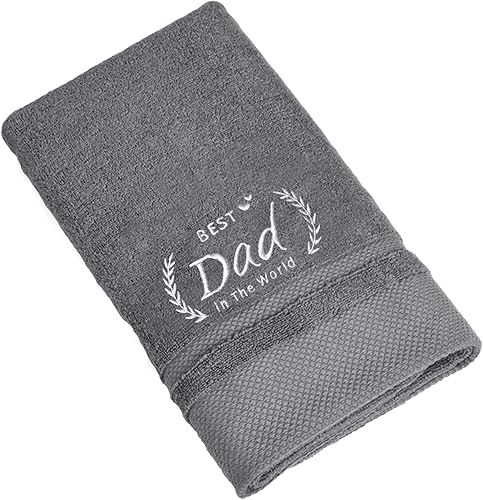 Miniatura 8 de Regalos de cumpleaños para papá, toalla del mejor papá del mundo, regalos para el mejor papá de hija e hijo, toallas bordadas (19 x 39 pulgadas)