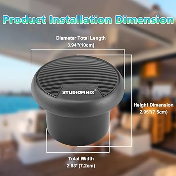 STUDIOFINIX 3 Inch Waterproof System Weather Proof Coaxial Boat Speakers Marine Stereo Outdoor Loudspeaker System Set for Car Van Truck Tractor Caravan Motorhome (Gray)