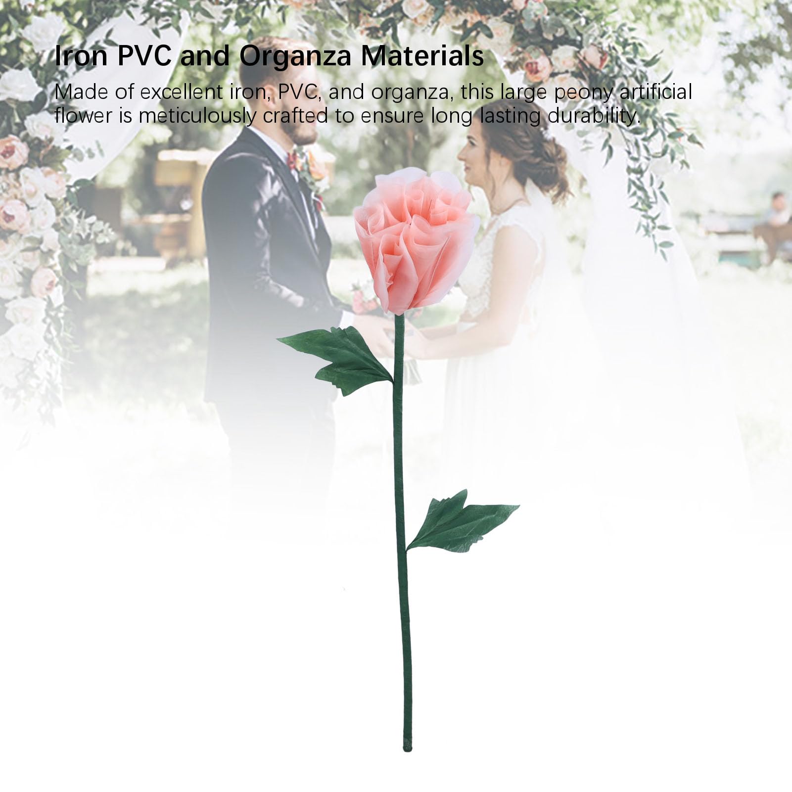 Demeras Duża żelazna Organza z PVC Sztuczna Kwiatowa Dekoracja ślubna na Tło Imprezowe Wystawa Sklepowa