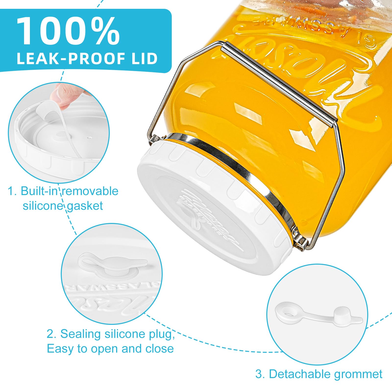 Absovetu Grands bocaux de fermentation avec sas d'air de 5,5 l