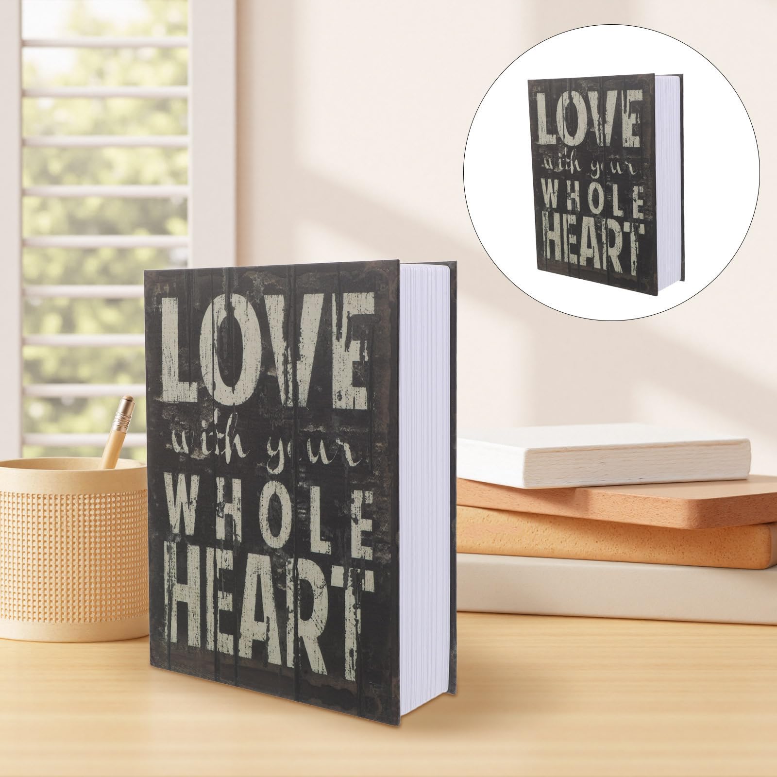Hemobllo Cassaforte Libro Decorativa con Serratura a Combinazione, Portatile e Nascosta, in Materiale Abs, per Ufficio e Viaggio