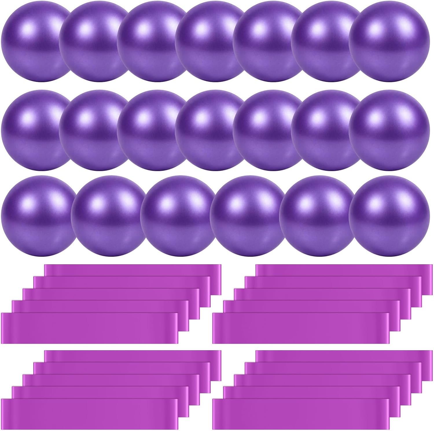 40 Pcs 9 Inch Bulk Pilates Balls Resistance Bands Set 20 Mini Bulk Exercise Balls Yoga 20 Resistance Loop Exercise Bands for Stability Fitness Physical Strength Office Training Gym