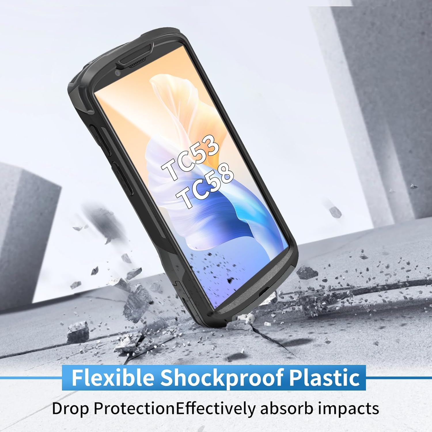 TC53 Protective Case with Screen Protector [2026 New Version] Rugged Case for Symbol Zebra Scanner TC53 TC58 Protective Cover Mobile Computer Scanner Case