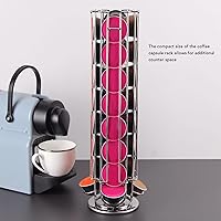 Vista 3 de Soporte para cápsulas de café, soporte giratorio giratorio para cápsulas de café, organizador de cápsulas de café para Dolce Gusto Smooth Silver