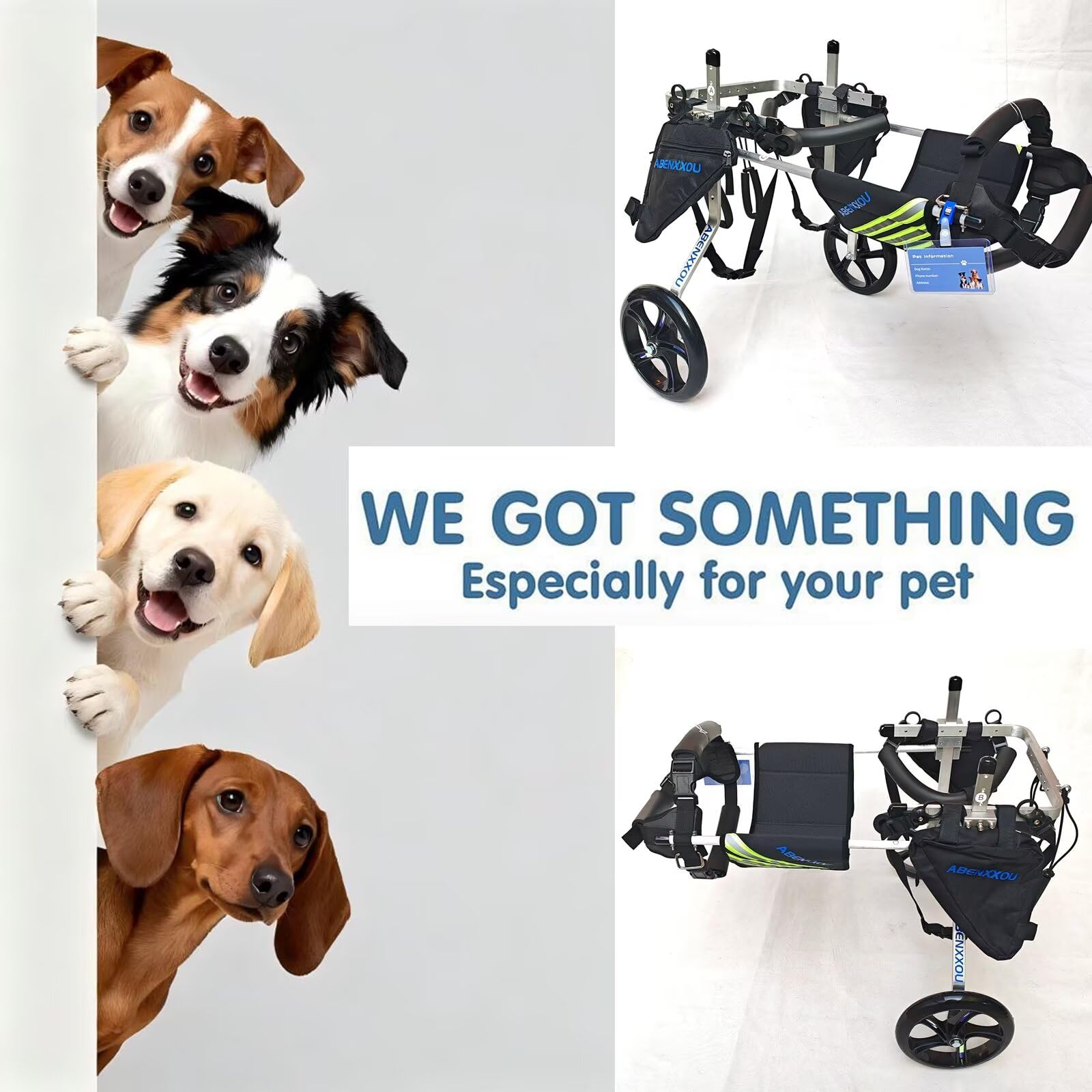 Fauteuil Roulant pour Chien de Taille Moyenne et Grande, Fauteuil Roulant réglable sur Les Pattes arrière pour, pour la rééducation des Pattes arrière