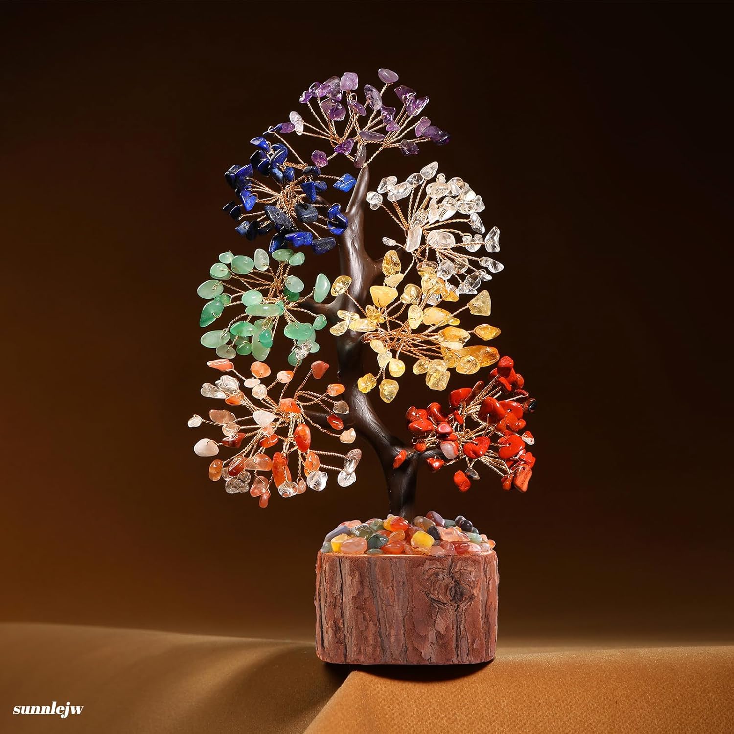 7 Chakra Crystal Tree of Life,Birthday Gifts for Women, Healing Crystal and Stones for Positive Energy,Gifts for Sister and Mom,House Warming Gift,Money Feng Shui Tree Decoration - Image 2