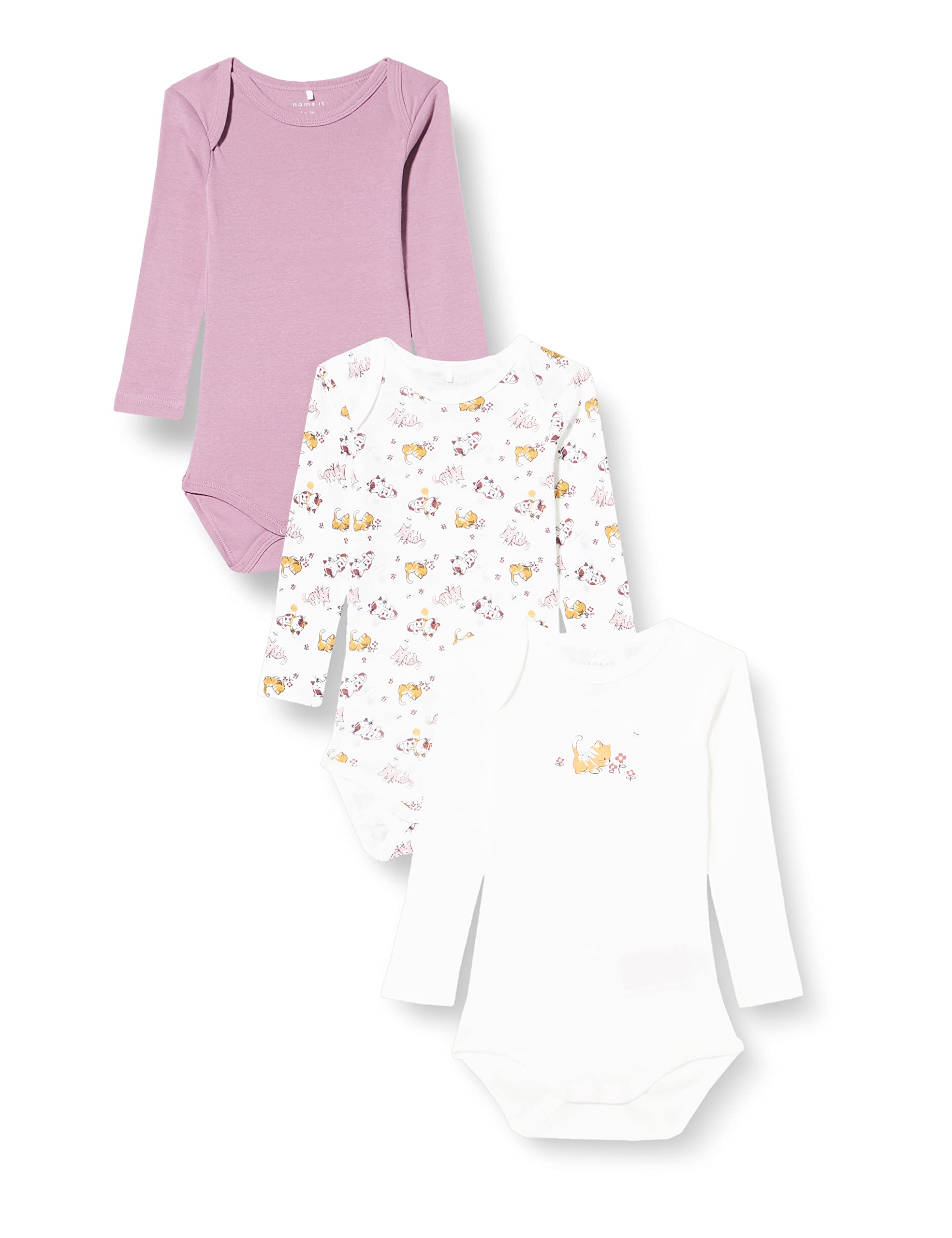 name itGirl's Bodystocking LS Kitten Long Sleeves (Pack of 3) (pack of 3)