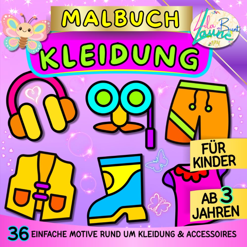 MALBUCH KLEIDUNG: 36 EINFACHE MOTIVE RUND UM KLEIDUNG & ACCESSOIRES