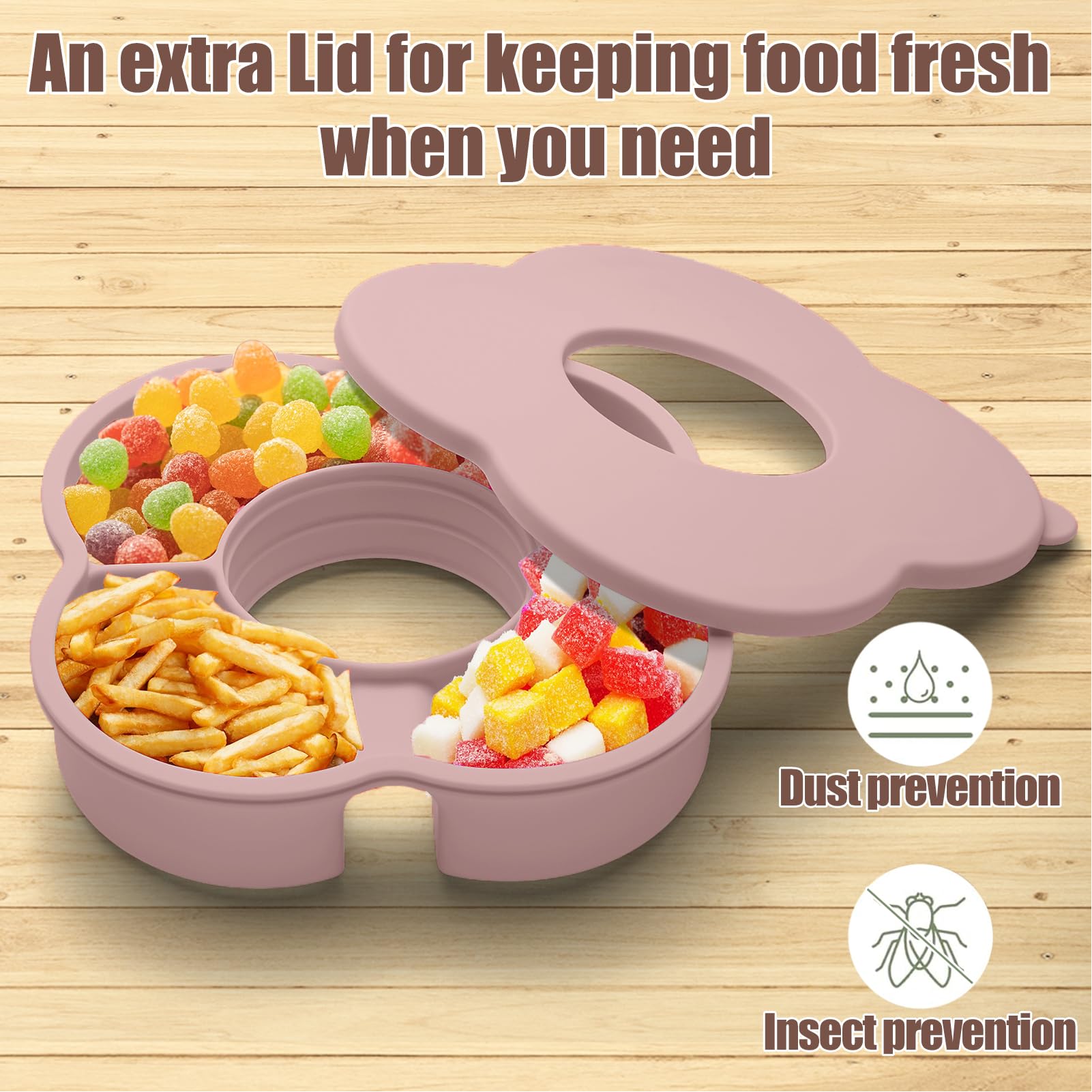 Zonyee Snack Bowl with Lid for Stanley 40oz Tumbler with Handle, Silicone Reusable Snack Tray Snack Ring for Stanley Cup Accessories,