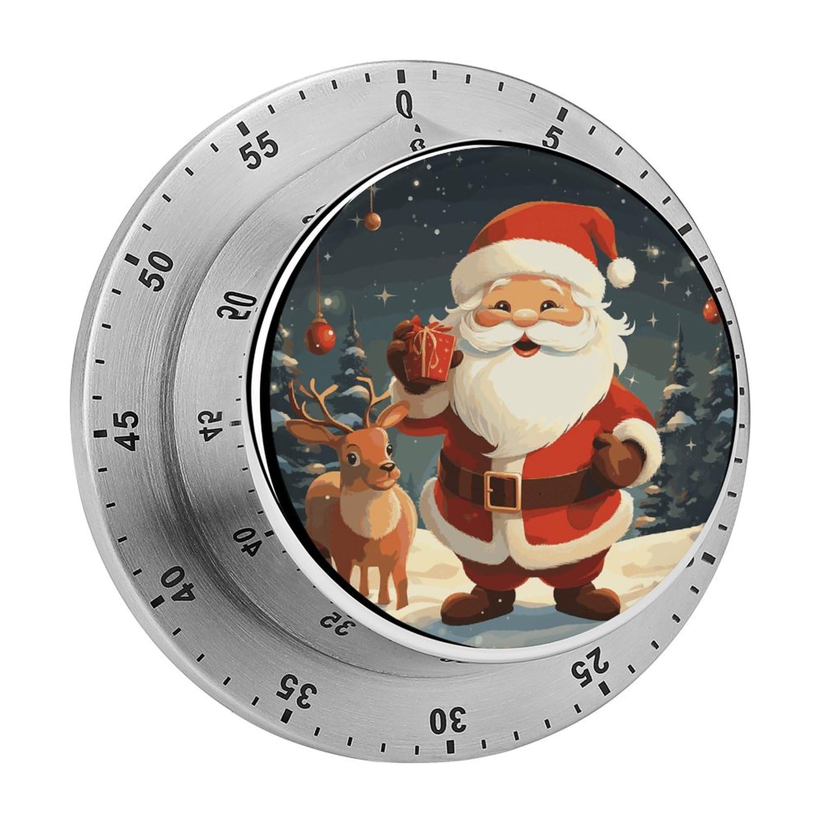 Christmas Santa Claus Printed Waterproof Christmas Timer with Loud Alarm Outdoor Timer for Cooking Exercise Baking
