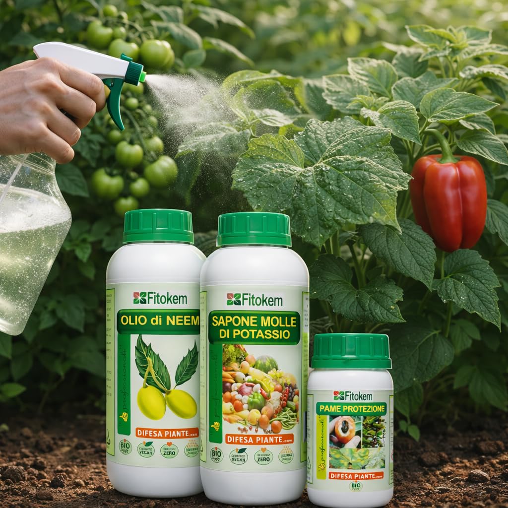 Olio di Neem 1lt + Sapone molle di potassio 1lt + Rame protezione 250ml - SUPER KIT
