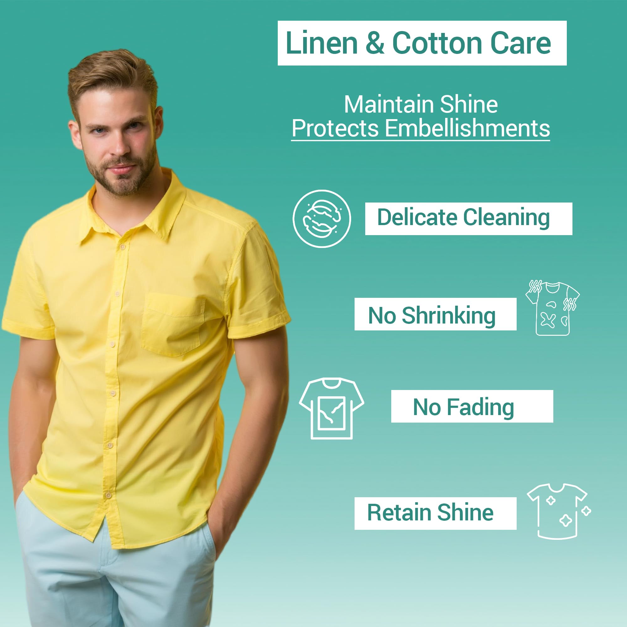 Astro Plus+ Linen & Cotton Care Best Washing Liquid For Clothes-Fabric Gentle Wash for Linen, Silk, Chiffon, Cotton, Georgette, and Woolen (500ml) 2