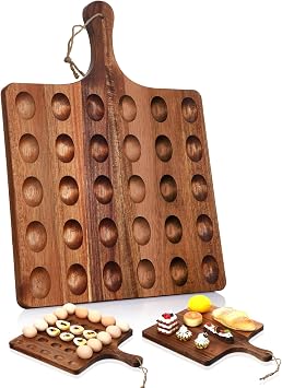Gerrii Wooden Egg Platter Deviled Egg Tray Serving,13 x 17 Inch, 30 Holes