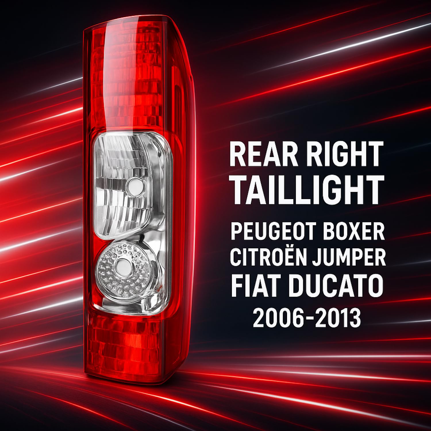 Luce Fanale Posteriore Destro Compatibile con Peugeot Boxer 2006-2014 Citroen Jumper Relay 2006-2014 Fiat Ducato 2006-2014 Ram ProMaster 2014+ Marchio E 1344047080