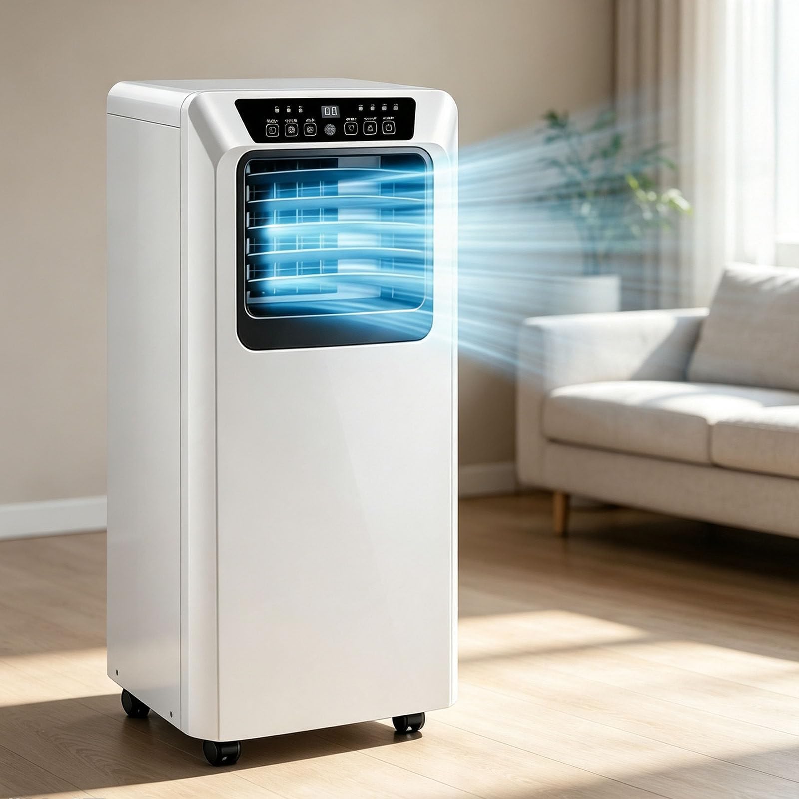 Condizionatore d'Aria Portatile, Potente unità di Climatizzazione, con Deumidificatore, Timer 24 Ore, Telecomando, Raffredda Fino a 20 M², Ideale per Soggiorno E Sala E-Sport 9000BTU