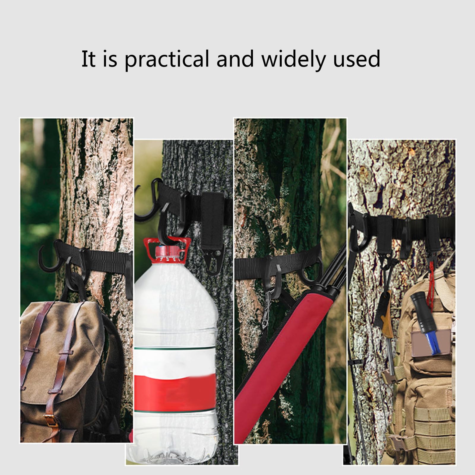Treestand Gear Hangers Juego de Accesorios para Soporte de árbol Treestand Hanger con Ganchos, Correa para Soporte de árbol Treestand Strap Gear Hangers para Engranajes de Caza