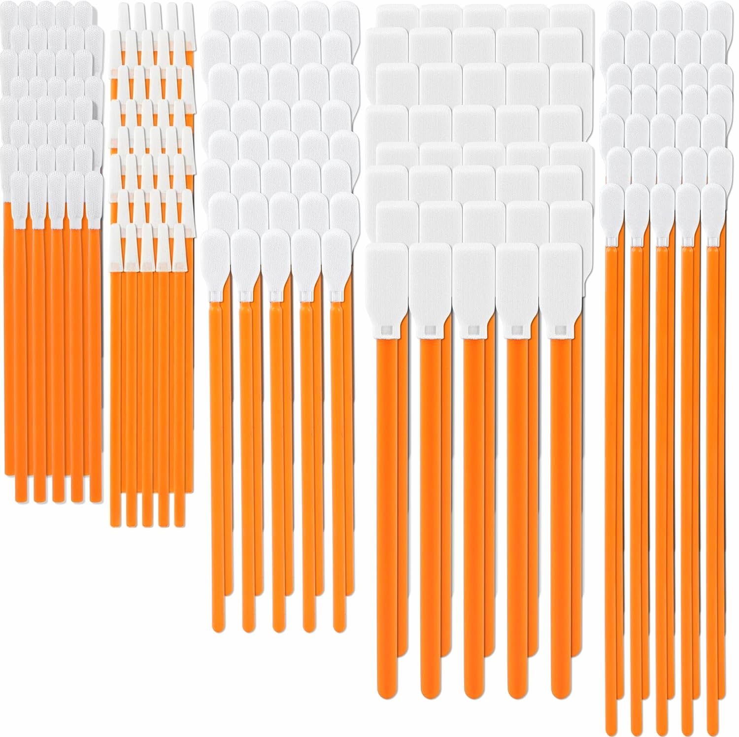 200 PCS Cleaning Swab Kit Lab Lab Microfiber Knitted Polyester Cleaning Sticks Professional Lint Free Lab Swabs for Printer, Gun, Optics Lens, Camera, Arts and Crafts, Automotive Detailing (5 Sizes)