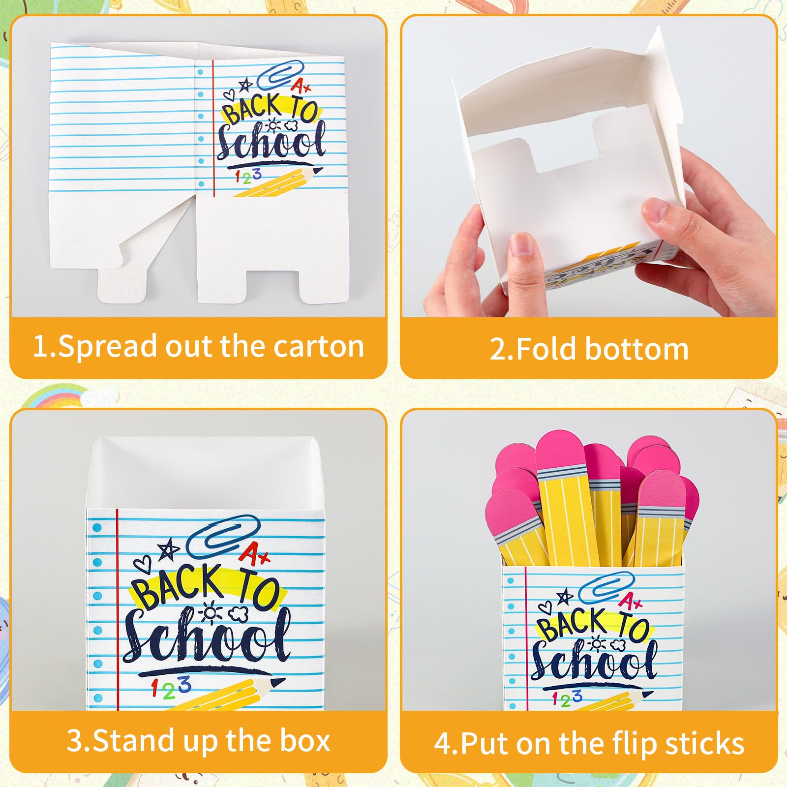 AnyDesign 51 x Namens-Sticks für den Schulanfang, mit Notizbuchhalter, Cartoon-Bleistift, sprechend, Namens-Sticks für Bildung und Lernen, Klassenzimmer-Aktivitäten, Gruppierung
