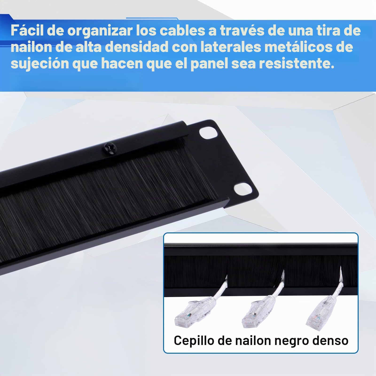 GeeekPi Panel de gestión de cables 1U de 10 pulgadas con tira de cepillo, organizador de cables de montaje en rack para DeskPi RackMate T0/T1/T2/T0 Plus/T1 Plus/TL1 rack de red y gabinete de servidor