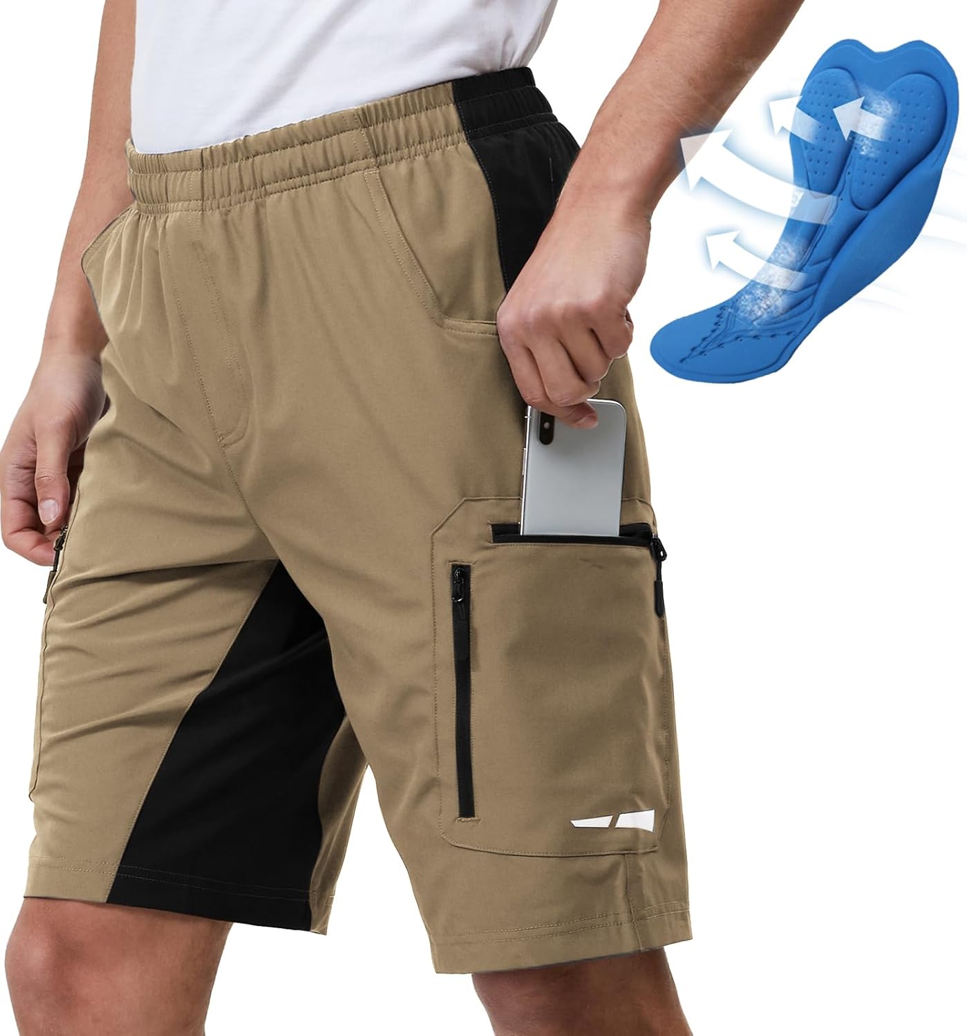 Ally Men's Mountain Bike Shorts 4D Padded Lightweight Loose-fit with Zipper Pockets for Biking Cycling Bicycle Riding Biker - Image 7