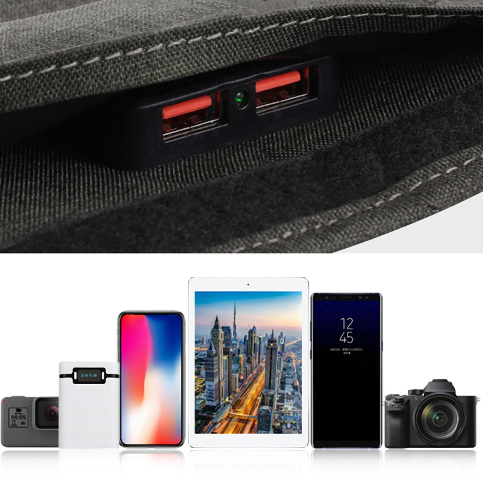 Ejoyous Panel Słoneczny 5 V 21 W, Składany Panel Słoneczny Przenośna ładowarka Słoneczna z Portem USB Wodoodporna do Telefonów Komórkowych i Kempingów