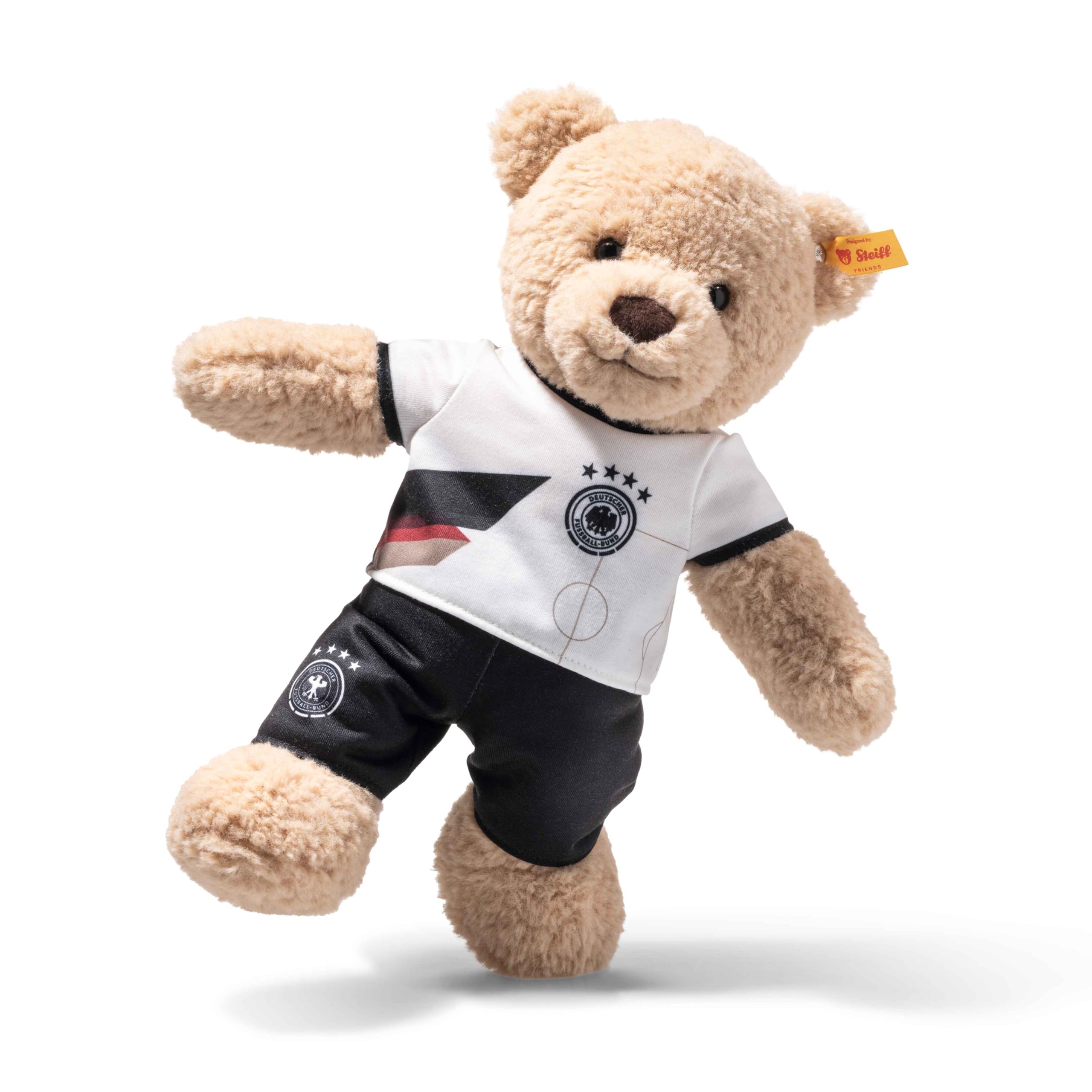 Steiff Pluszowa zabawka Ben Miś wydanie DFB, urocza lalka z plastikowymi oczami, chłopcy i dziewczęta, przyjaciele, pluszowa zabawka 30 cm, beżowa, 988165