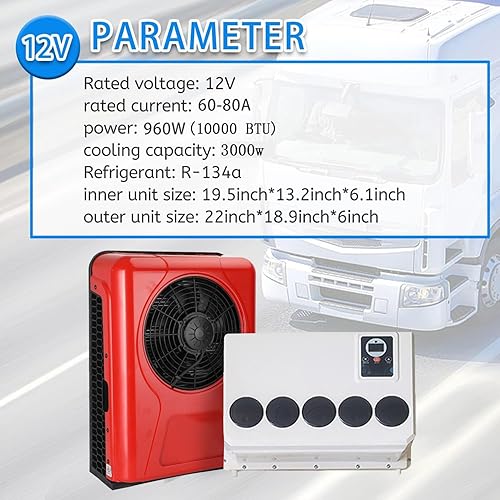 Miniatura 4 de Universal dc 12V eléctrico RV Truck Aire acondicionado Camper Unidad AC 10000 BTU Enfriamiento rápido para autocaravana autobús tractor aire