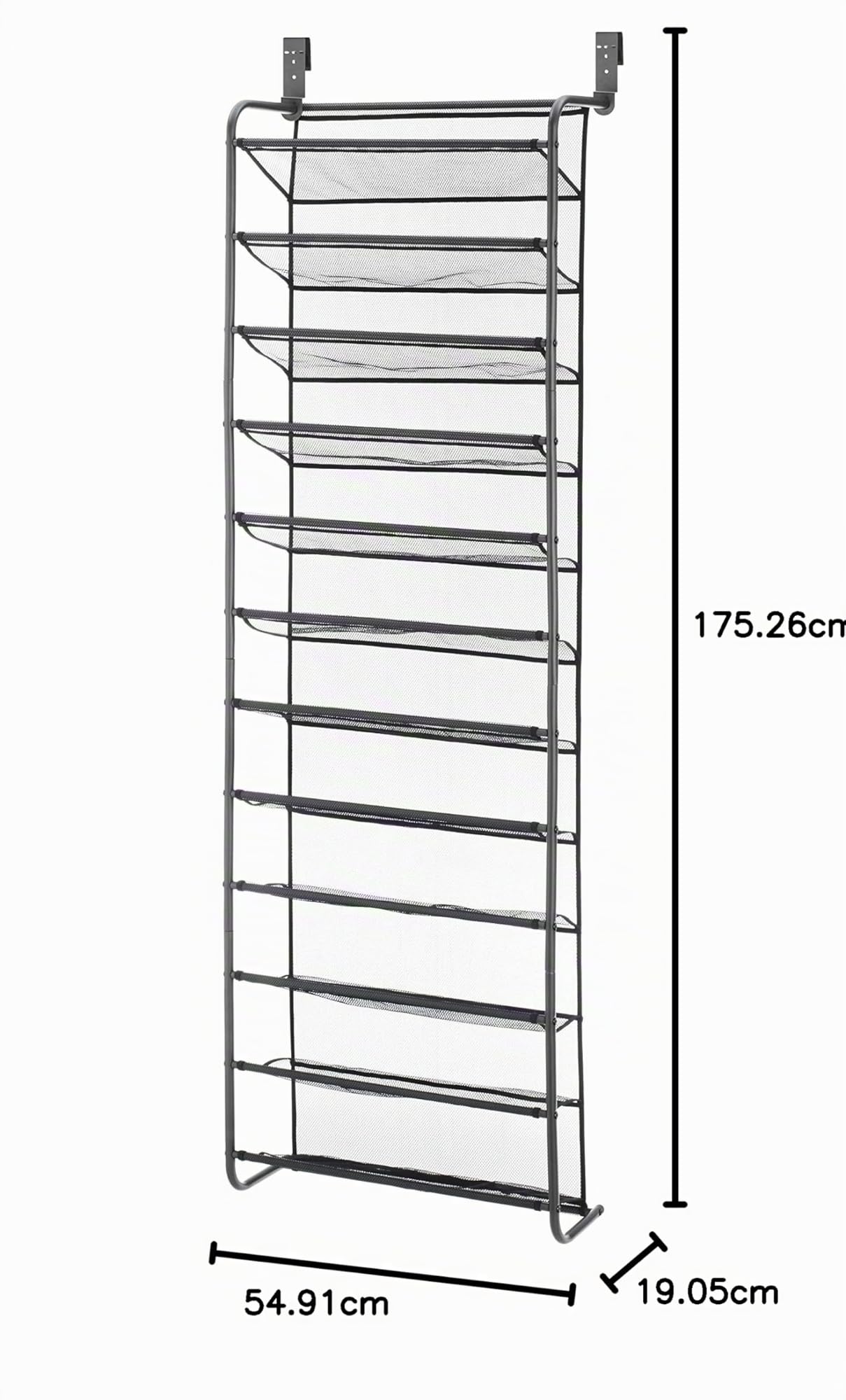 Whitmor - Scarpiera per 36 paia da appendere alla porta, grigio scuro