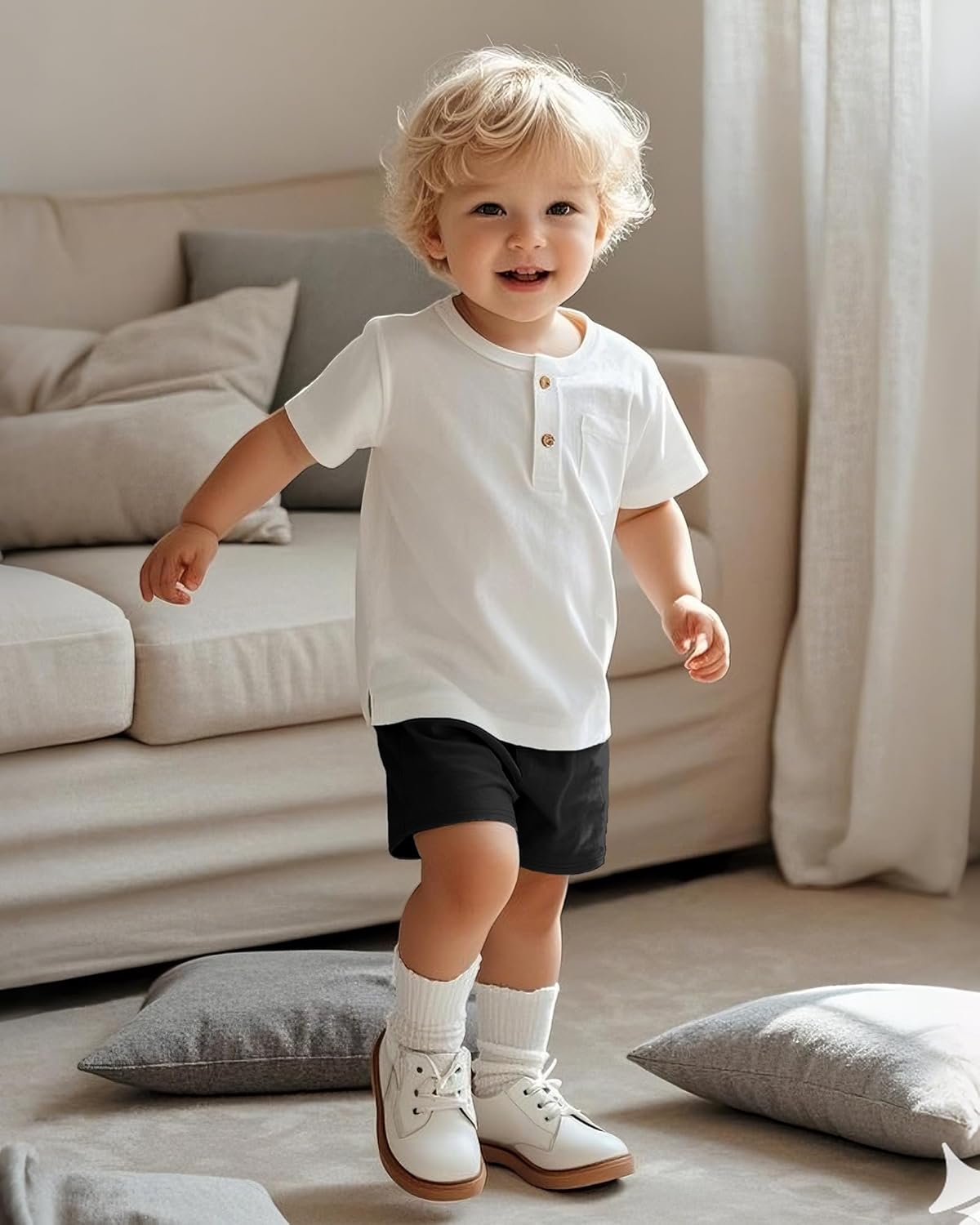 3 Pack Baby Boys Shorts Toddler Unisex Pull On Jogger Shorts Girls Stretchy Cotton Pants with Pocket Size 18M-5T - Image 2