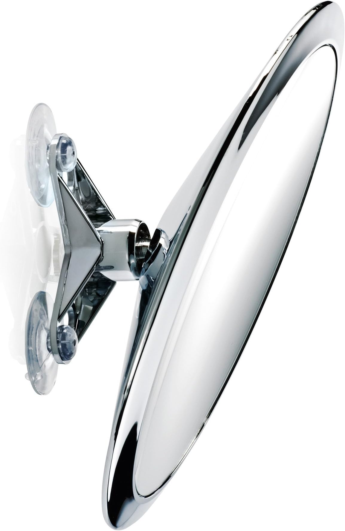 DWBA 9.3" Round Suction Cup Swivelling Cosmetic Makeup Magnifying Mirror, Chrome (8X-Magnification)