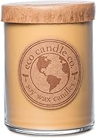 Vista 101 de ECO CANDLE CO. Vela reciclada, Pastel de Ron y Caramelo, 26 oz. - Aromas de Caramelo, Ron, Arce, Almendra, Pera y Vainilla - 100% Cera de Soya, Sin