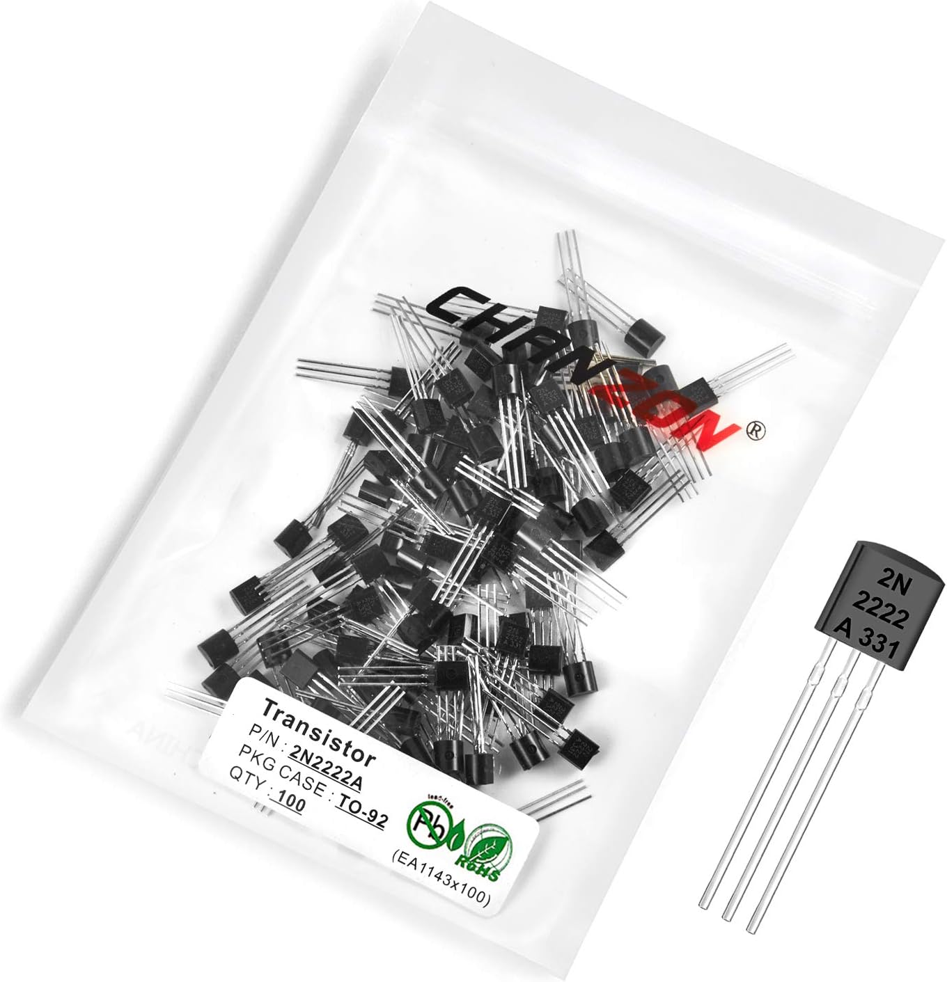 Chanzon 100pcs 2N2222A TO-92 NPN Transistor 2n 2222a Transistor