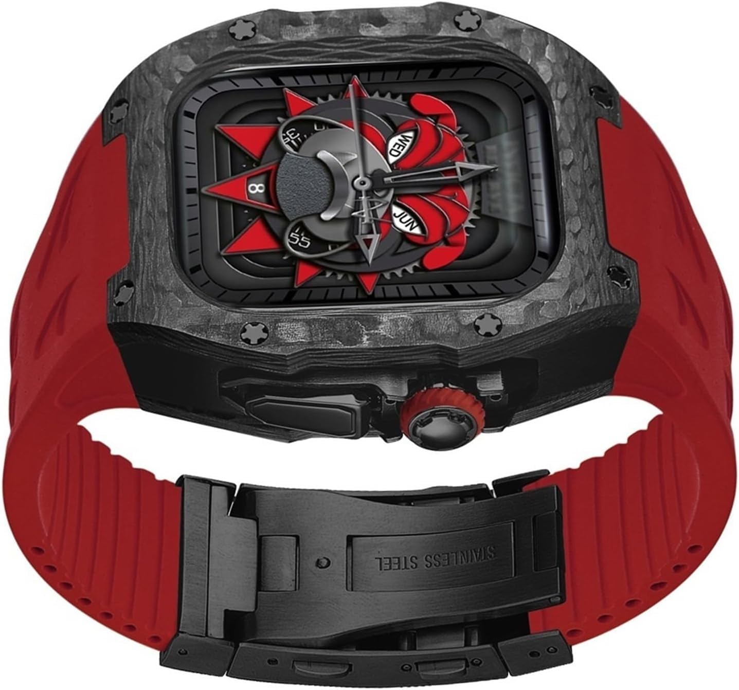 Bracelet caoutchouc boucle déployante et boîtier carbone Apple Watch Ultra 2 - 8