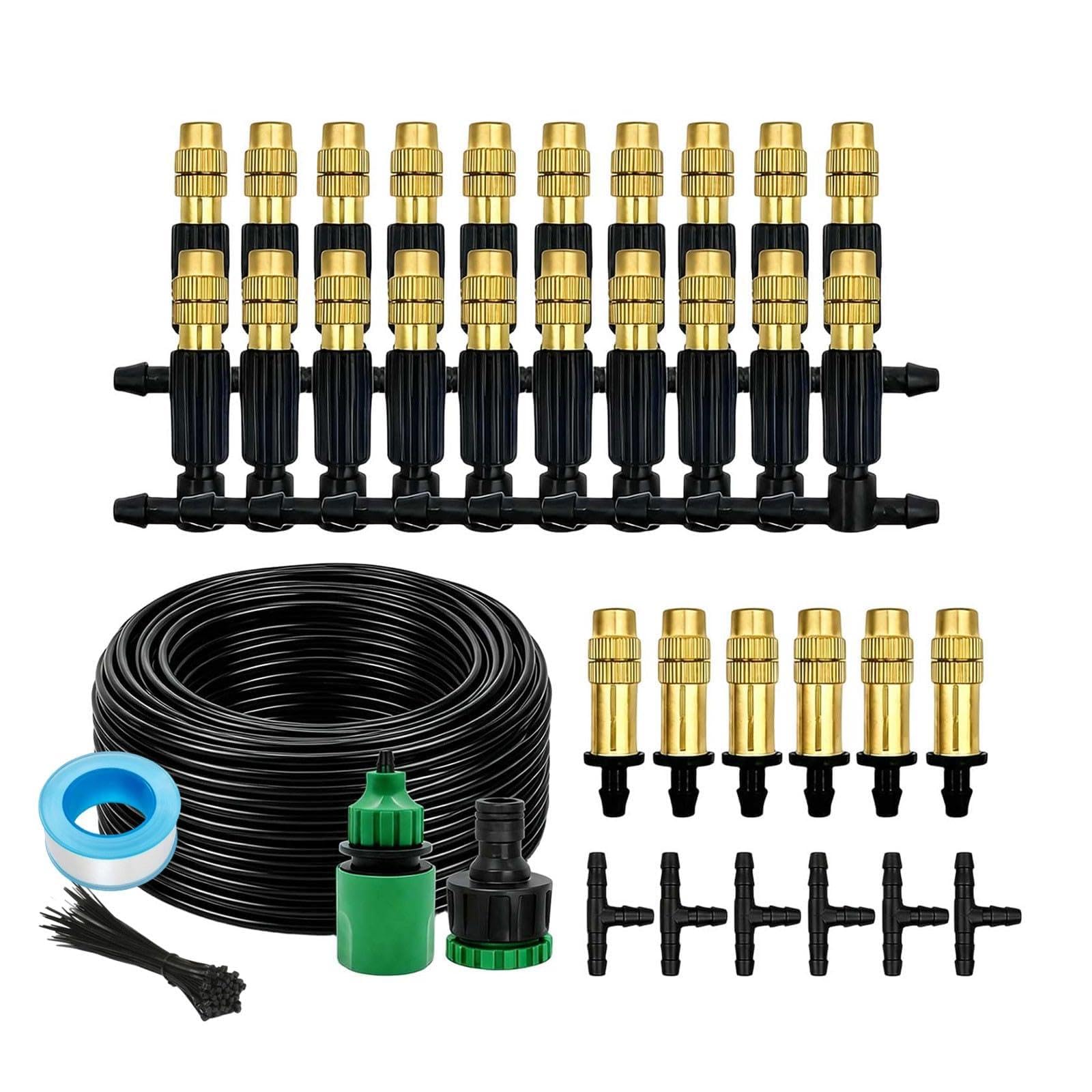 Brumisateurs pour extrieur, terrasse, systme de Refroidissement par brumisation Amovible,15m Ensemble de Buses darrosage, microirrigation, Convient pour Jardin