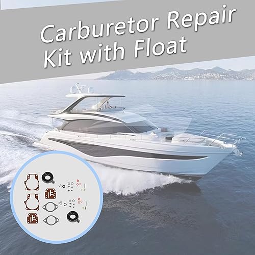 Miniatura 6 de ALL-CARB Kit de reparación de carburador con reemplazo de flotador para Johnson Evinrude 398453 9.9hp 15hp 1974-1988