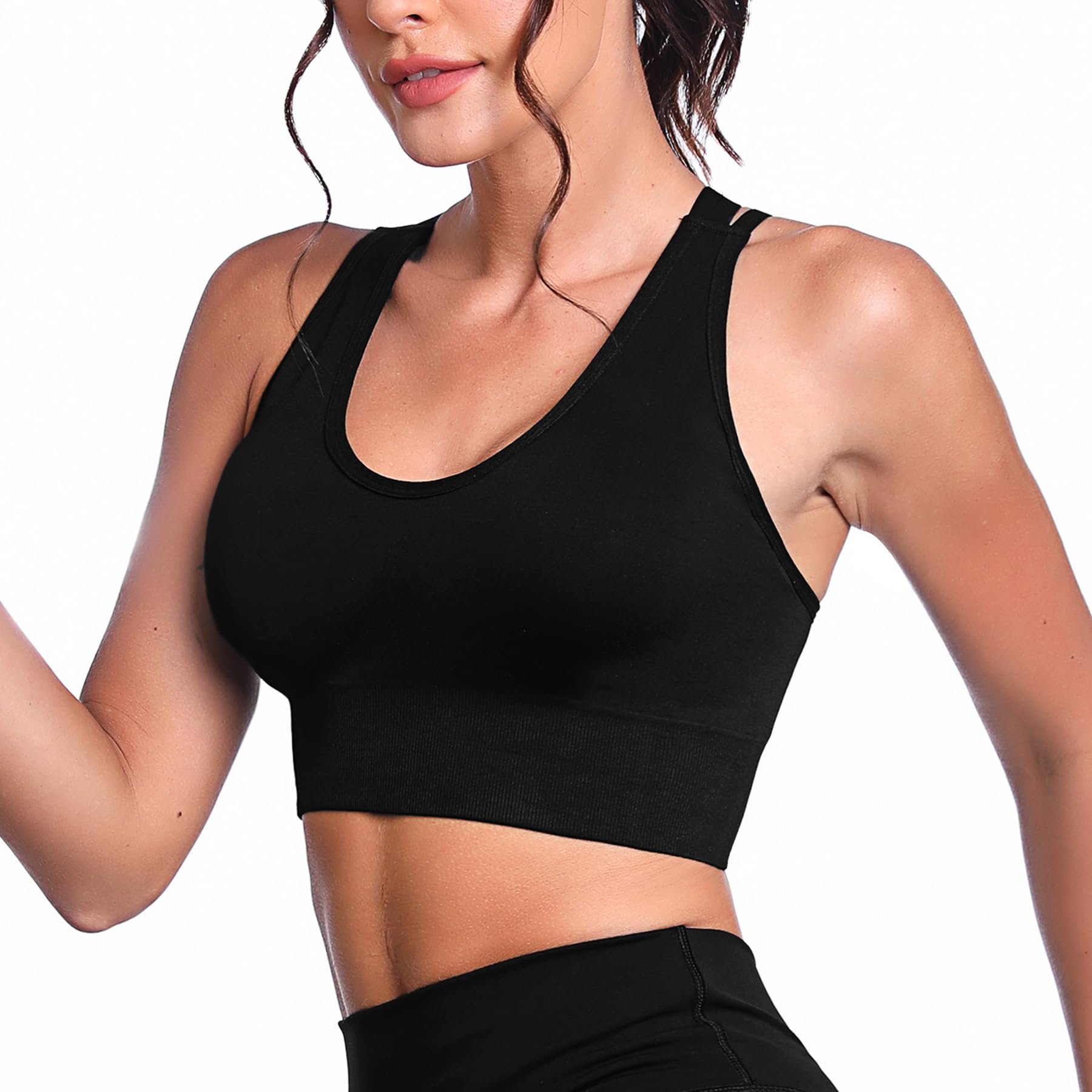 Leversic Reggiseno Sportivo da Donna Reggiseno Yoga Top Fitness Donna Imbottito Senza Ferretto Reggiseni Push Up per Yoga Jogging Gym S-XL