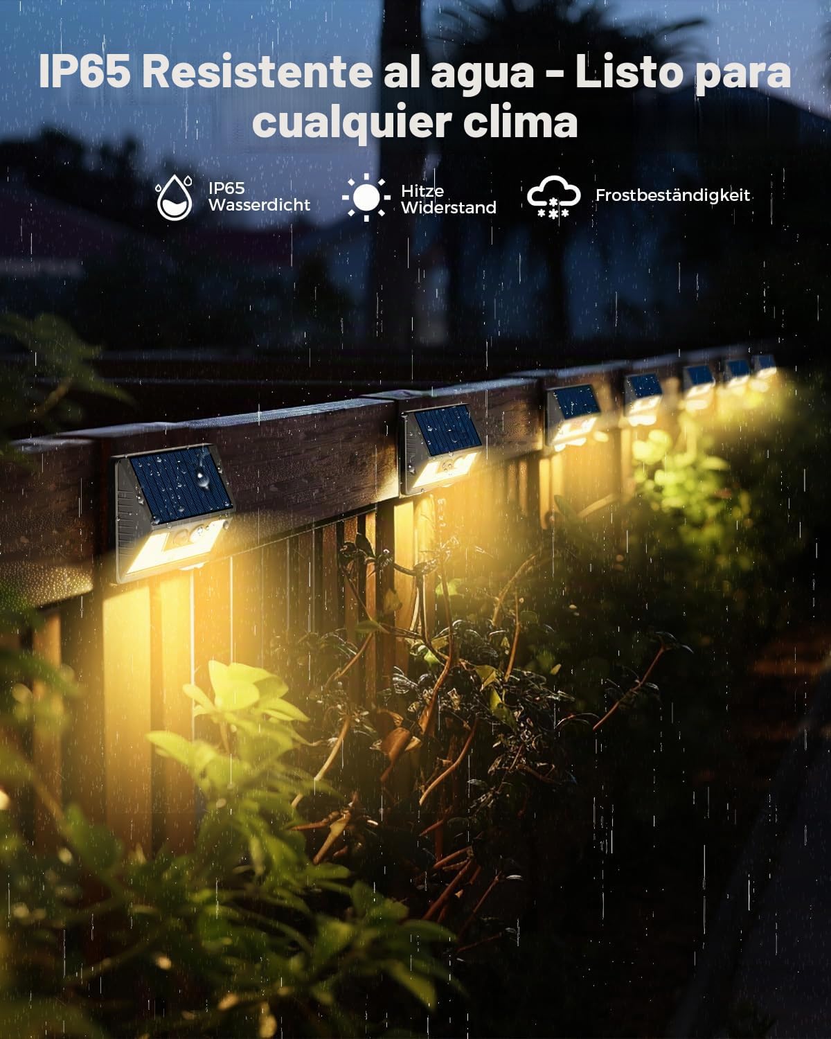 vighep 6 Paquete Foco Solares Exterior con Sensor de Movimiento, 3 Modes Focos Led Exteriores solares, IP65 Impermeable 270° Aplique Solar Potente para Jardín, Garaje, Patio, Caminos(Blanco Cálido)