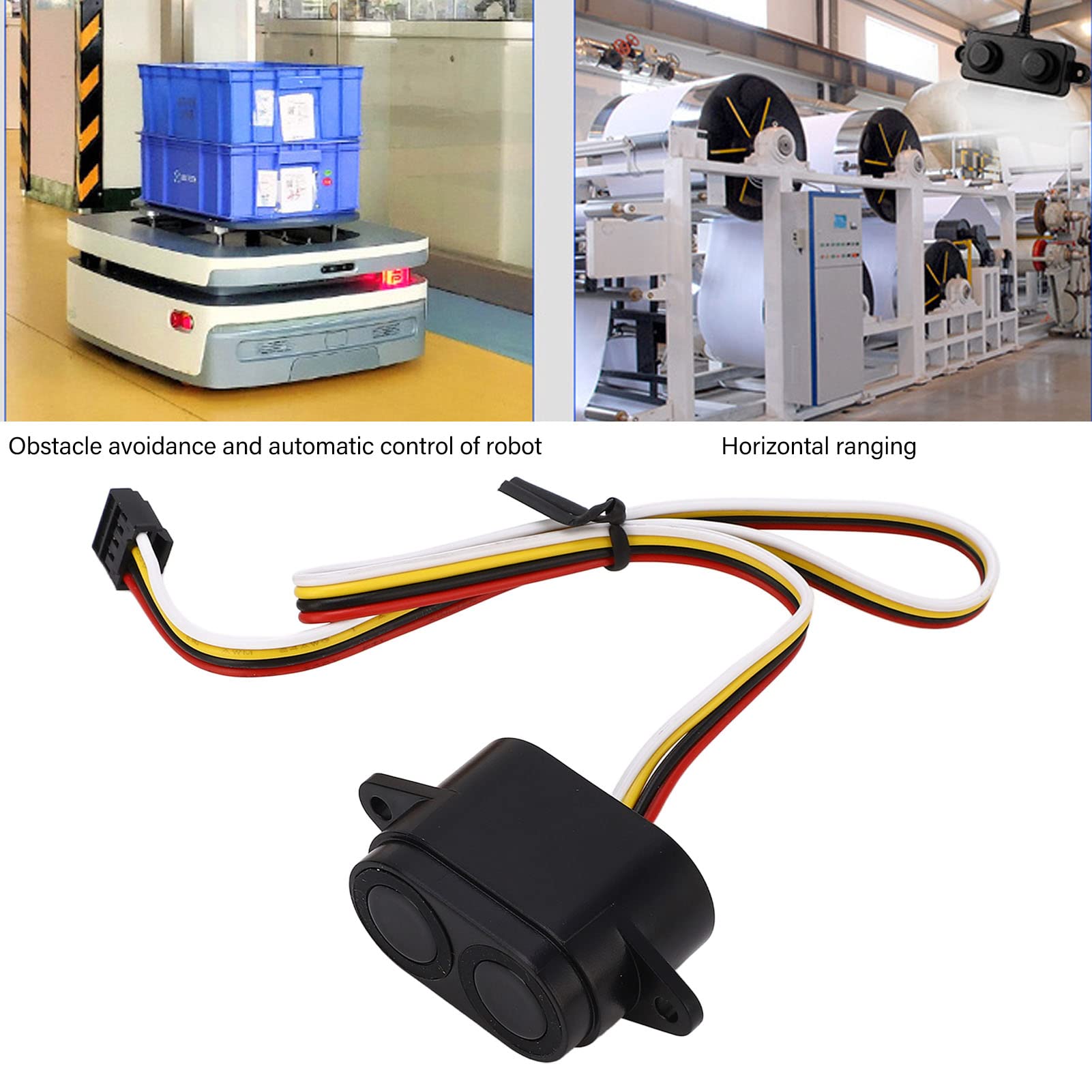 Ultraschall-Entfernungsmessmodul, Ultraschall-Abstandssensor mit IP67-Wasserdichtigkeit und Störsicherheit für die Hindernisvermeidung von Haushaltsrobotern, 3,3 V–12 V
