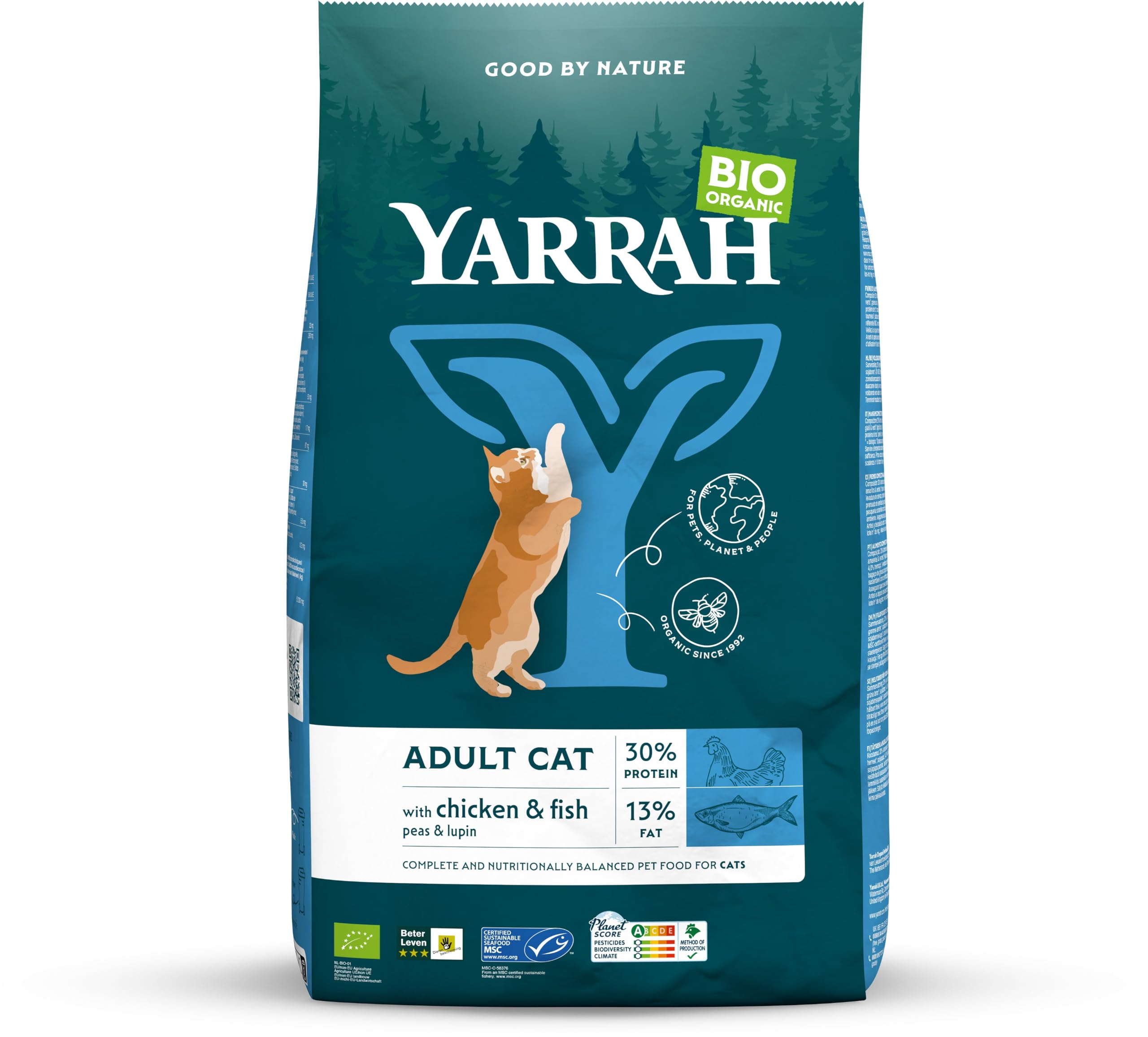 Yarrah Bio Katze Trockenfutter Huhn & Fisch (MSC) 4 x 2400 g