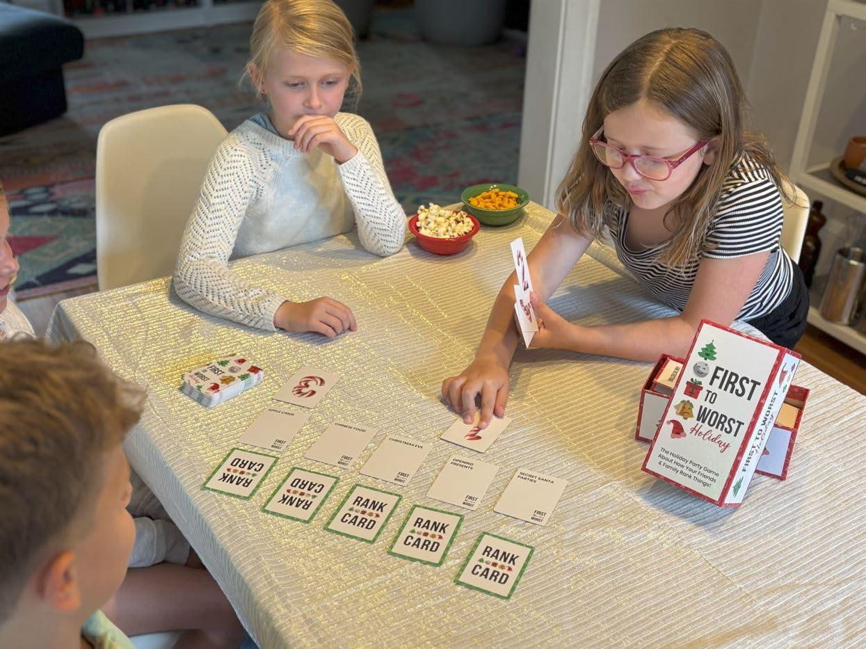 FIRST TO WORST Holiday Edition Party Game, A Festive Card Game About How Your Friends & Family Rank Things - Image 3