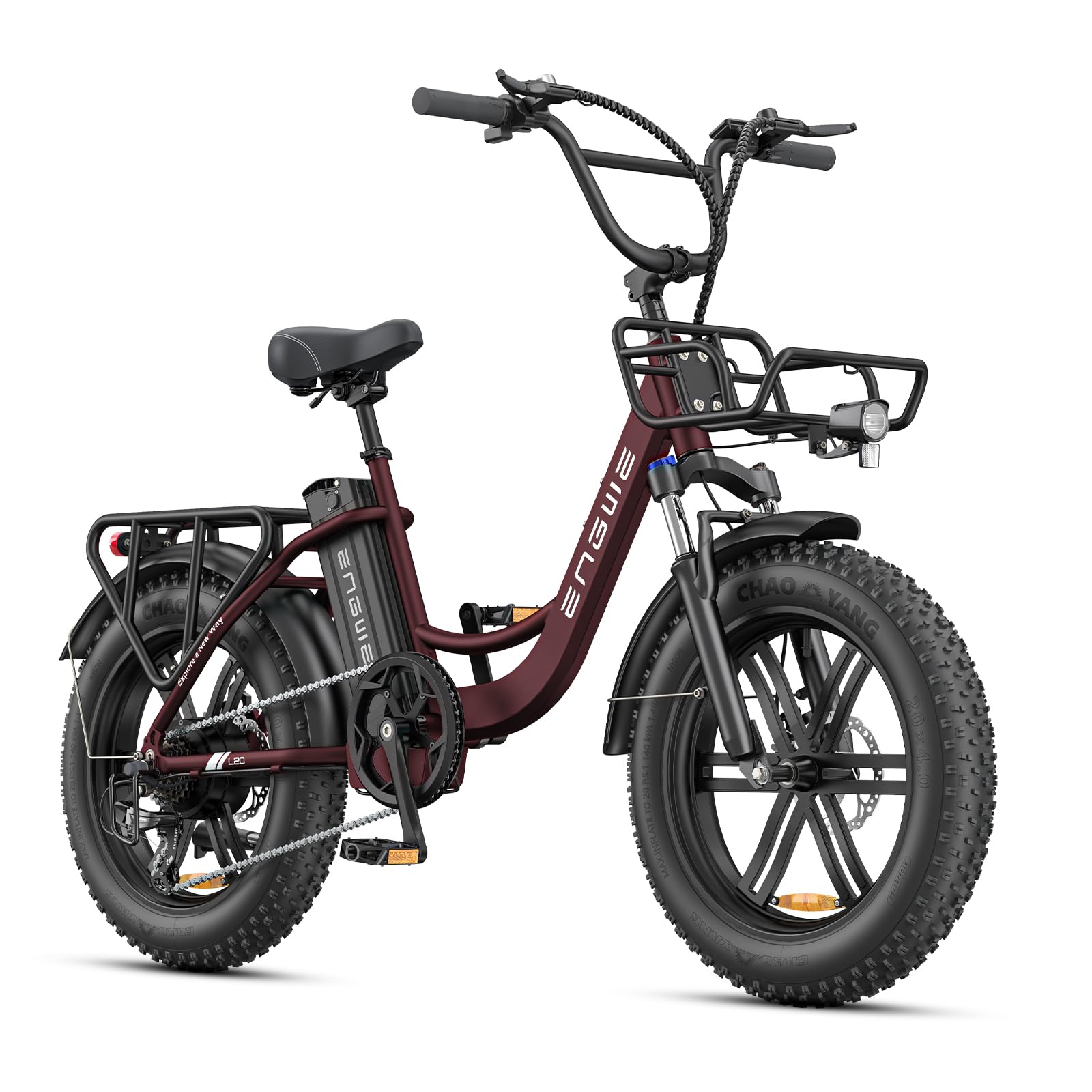 ENGWE Elektryczny Rower dla Dorosłych, 20"× 4,0” Grubymi Oponami | 7 Prędkości, 250 W Wyjmowana Bateria 48 V 13 Ah Zasięg do 120 km Elektryczny Rower L20 BOOST