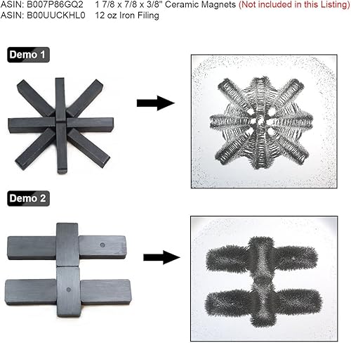 Miniatura 5 de Polvo de hierro de imán, CMS Magnetics, 12 onzas para educación